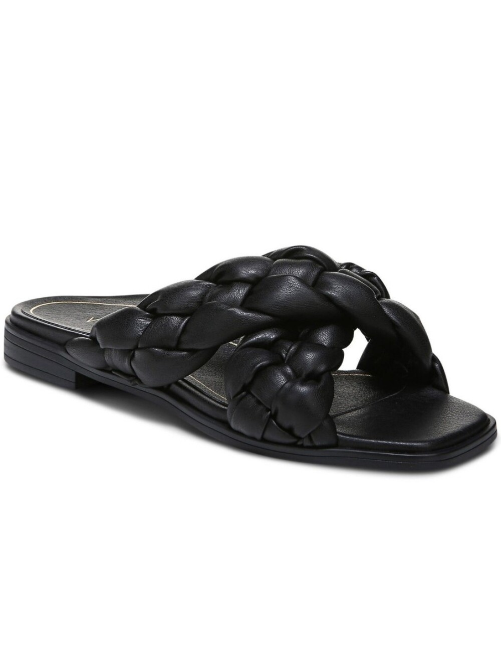 VIONIC Kailina Braided Cross Strap Sandal Slide In Black Size 10.5
